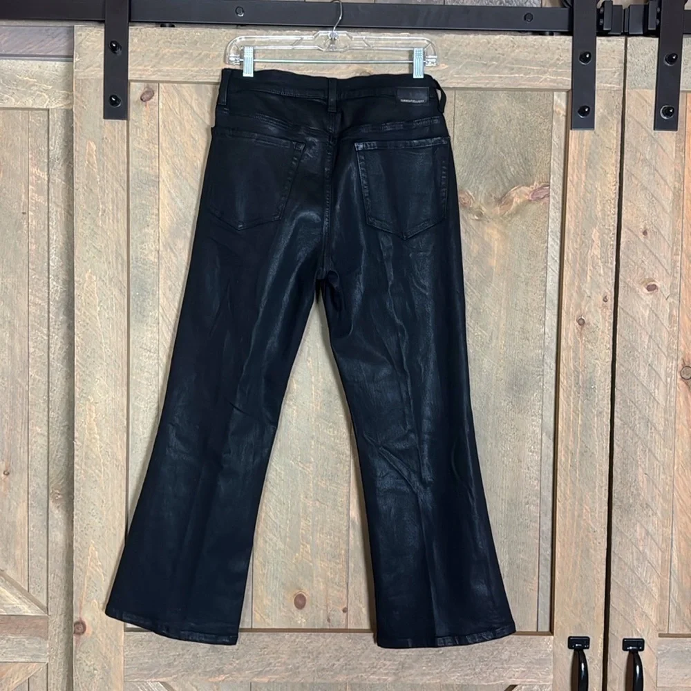 Current/Elliott Boulevard Bootcut coated denim jeans / pants Size 30 Black